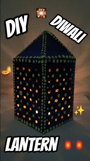 Diy Diwali Decor lantern 🏮/ Day 7 of Diwali challenge 🎇 #artwork #lantern #craftyideas