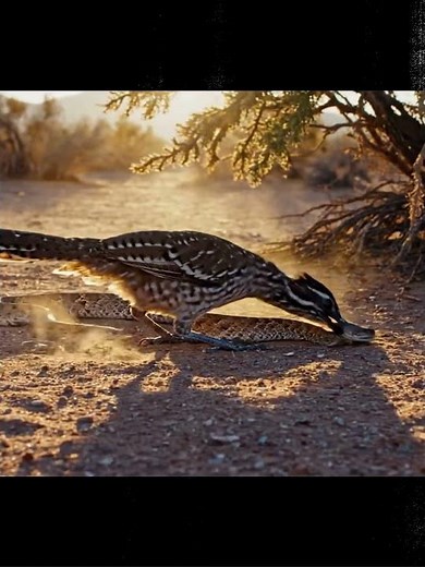 Roadrunner vs Sidewinder Snake