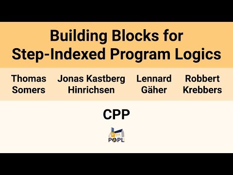 [CPP'26] Building Blocks for Step-Indexed Program Logics