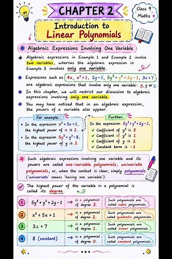 📚 Class 9 Maths Chapter 2 | Introduction to Linear Polynomials