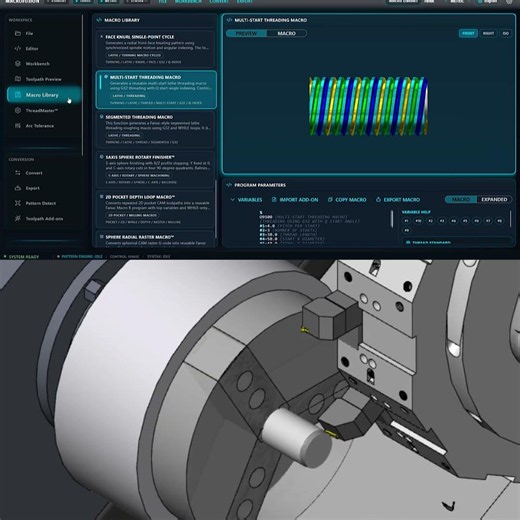 Create a Complete 1" NPT Threading Program in Seconds with MacroFusion™