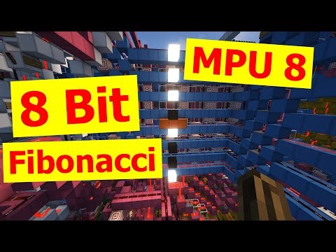 MPU 8 - 8 bit Fibonacci [ 3.3 Hz Minecraft Redstone CPU ]