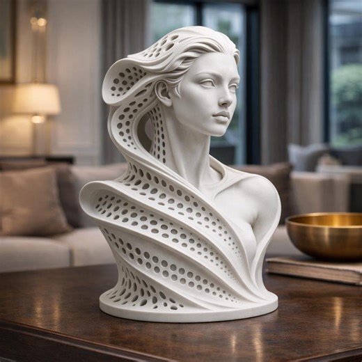 Abstract Female Bust Sculpture STL – Parametric Art Statue (3D Print Files) - Etsy