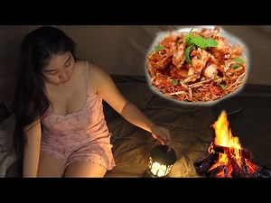 Alida SOLO OVERNIGHT CAMPING - COOKING FRIED FROG WITH LEMONGRASS - NATURE SOUNDS