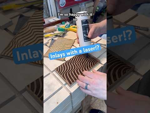 Making a wooden inlay with a laser #workshop #laserengraving #woodworker