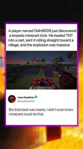 A creator just discovered a torpedo Minecraft trick...
