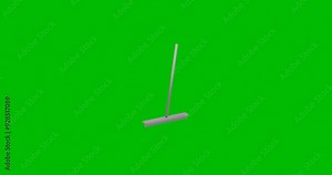 Animation of rotation of a white rake symbol with shadow. Simple and complex rotation. Seamless looped 4k animation on green chroma key background