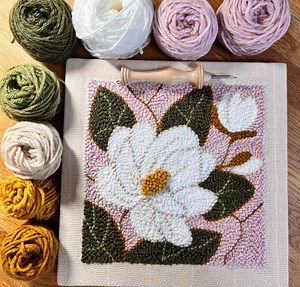 Beginner Punch Needle Kit /magnolia / Yarn Craft Kit / Rug Hooking - Etsy