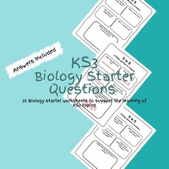 KS3 Biology Starter Questions Worksheets PDF