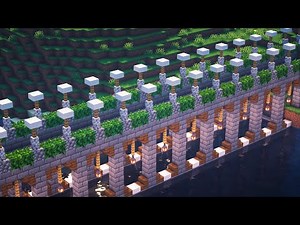 Very Beautiful Big Stone Bridge Across The River In Minecraft (Tutorial)