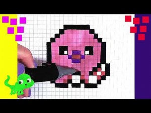 Dessin in Pixel Art. Comment Dessiner Les animaux. poulpe