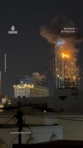 A suspected Iranian drone struck a high-rise building in Bahrain where Iranian strikes have been targeting US military assets in the country. It is unclear if the building was the drone’s intended target. | Al Jazeera English