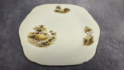 Vintage Royal Staffordshire “the Hayride” Platter | English Ironstone Serving Platter | Pastoral Farm Scene | Gold Trim - Etsy