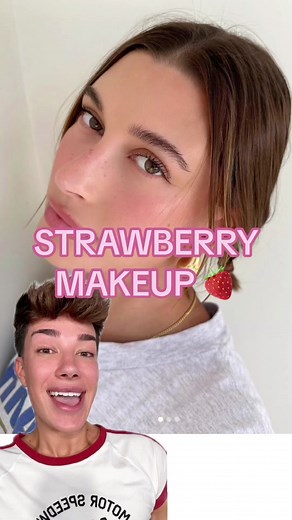 Strawberry Makeup Trend Tutorial by Hailey Bieber