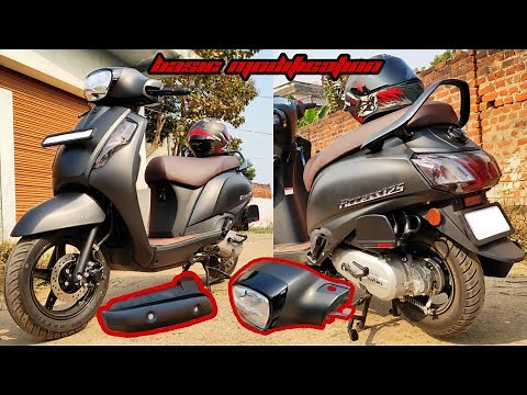 Basic Modified SUZUKI ACCESS 125 BS6🔥|Dark Night Edition| All Parts Matt Black Wrapping| Full Video