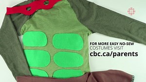 Create an easy no-sew Ninja Turtle costume for under $25. Cowabunga! For more no-sew costumes under $25, get your glue gun ready and visit: http://bit.ly/2dqp1Bq | CBC Kids