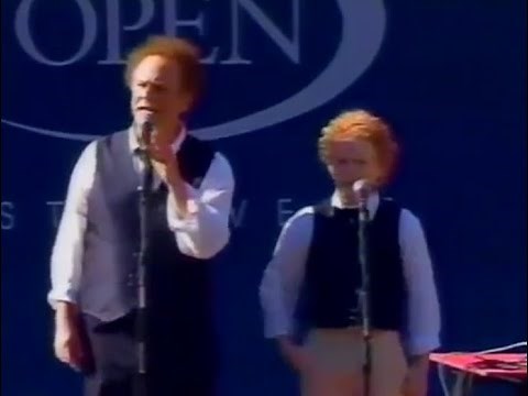 Art Garfunkel and James Garfunkel singing at the US Open tennis tournament 2002