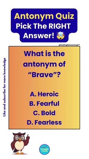 🤯 Antonym Quiz! Can You Pick the Right Answer? 99% Get It Wrong! 😱