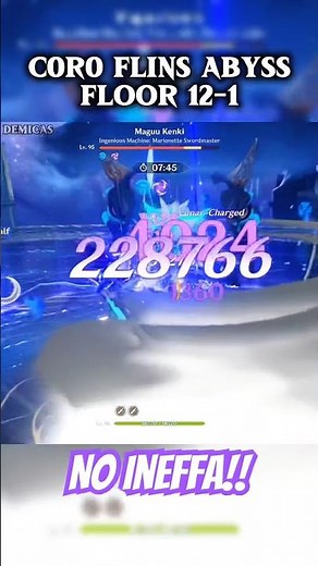 C0 Flins Destroys Spiral Abyss 12-1 NO INEFFA! | Genshin Impact