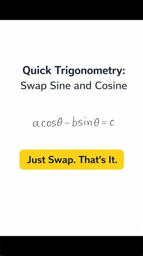 Quick Trigonometry: Swap Sine and Cosine #trigonometry #mathshorts #trigidentity #jeemaths