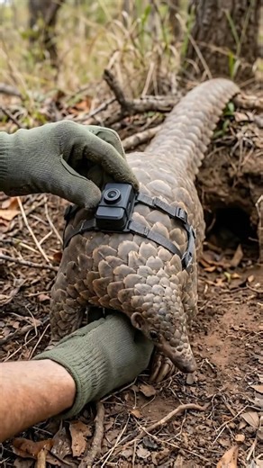 "Fitting a Camera on a Giant Pangolin for Science! 🦎📷 | Wildlife Research"