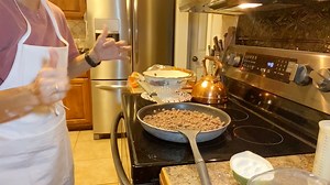 Some people grew up on milk gravy with sausage for breakfast poured over a biscuit. Some of us had browned hamburger gravy over toast for dinner. My neighbors made hamburger with milk gravy over toast and called it SOS. It's an acronym for a sailors term that I can't repeat but I used to beg for it when Ms. Rita made it. One pound hamburger- browned and drained 1/4 cup all purpose flour 2 cups of milk Salt and pepper to taste Brown the meat, drain it and put it back in the pan. Sprinkle the flou