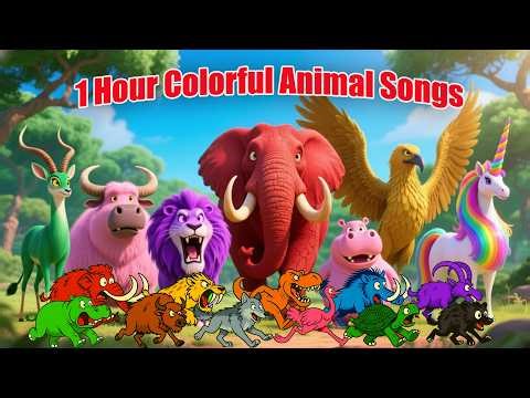 1 Hour Colorful Animal Songs | Animal Songs for Kids | Zazzy Melody