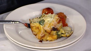 Spinach and gruyere cheese strata: Bobby Flay makes it easy