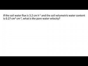 Ch. 9 Example - Pore Water Velocity
