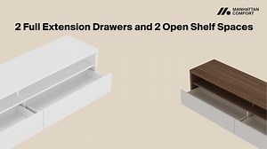 Manhattan Comfort Duncan Contemporary White TV Stand Fits TV's up to 65 in. with SNAP Assembly-Tool-Free, Effortless Setup TV008-WH