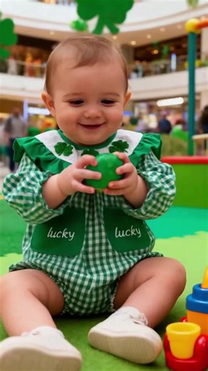 St. Patrick's Clover Onesie😍😍😍#baby #babygirl #onesie #newyear #stpatricksday