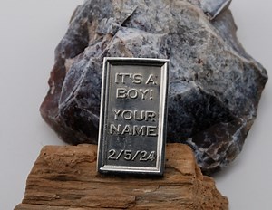 Custom .999 Fine Silver Bar: Personalized Text, Collectible Bullion - Etsy