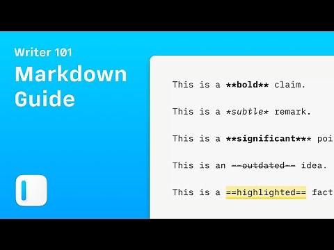 Writer 101 - Markdown Guide
