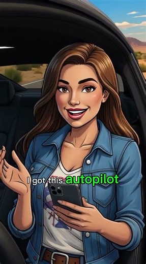 Tesla 3 Girl who love the autopilot mode. #teslamodel3 #americangirl #tesla