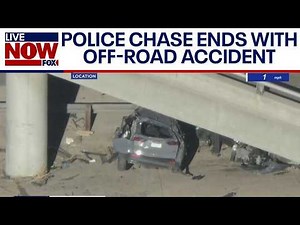 WATCH: High-speed police chase ends with brutal off-road accident