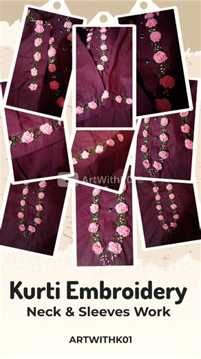 Final Reveal: Designer Kurti Neck Embroidery ✨ | Last Part🪡 #embroidery #short #kurti #kurtidesign