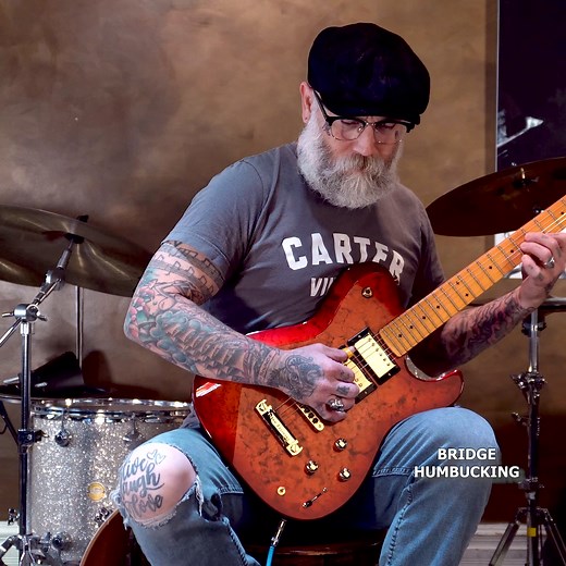 A whole lotta tone packed into one guitar. Our new Dellatera Deluxe has Piezo, ATW, a P90, and the ability to isolate or combine any of the pickups (with or without piezo blended), and phase inversion options. | Dean Zelinsky Guitars