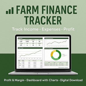 Farm Accounting Spreadsheet | Track Income, Expenses & Profit | Farm Budget and Finance Dashboard - Etsy