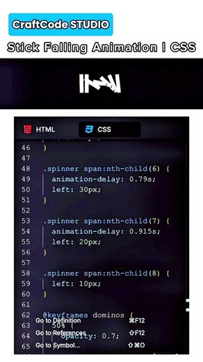 Stick Falling Animation | CSS | CraftCode STUDIO #coding #craftcodestudio #frontend #webdevelopnent
