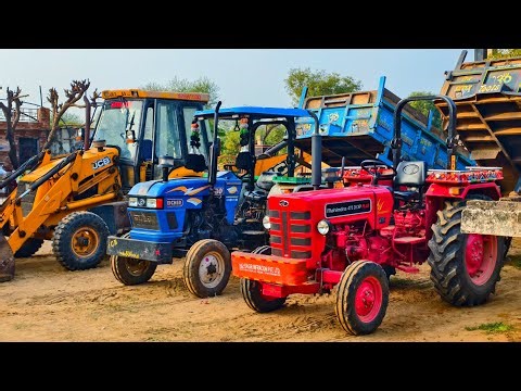 JCB 3dx Eco Loading Mud in Trolley Tractor Stuck Mahindra 575 Eicher 380 Sonalika 60 Di Kubota Model