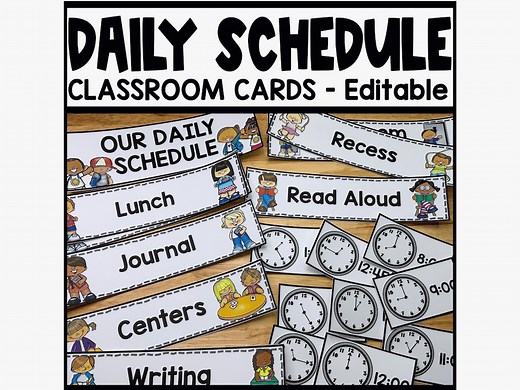 Editable Classroom Daily Schedule Cards: Visual Learning (digital File) - Etsy