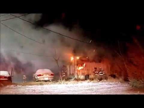 Newark Ohio Fire Department Garage Fire Dash-Cam Incident Command with Audio