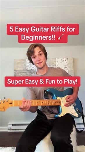 Dave - Beginner Guitar Teacher on Instagram: "5 Easy Guitar Riffs for Beginners! 🎸 #guitartok #beginnerguitar #guitartutorial #electricguitar #guitarlesson #musiciansoftiktok #easyguitar #fyp #foryou"