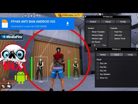 SAIU!! MOD MENU FFH4X AIMBOT HS 100% PRO FREE FIRE ANTIBLACKLIST ☠️ XIT ANDROID ATUALIZADO ANTI BAN