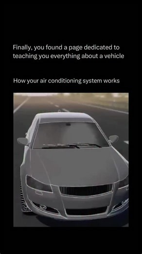 Explaining a car on Instagram: "Follow (us) @ExplainingACar to learn something NEW about vehicles every day 🚗💫 A car’s air conditioning system works by cycling refrigerant through a series of components that cool and dehumidify the air before it enters the cabin. ❄️🚗 It starts with the compressor, which pressurizes the refrigerant gas and sends it to the condenser at the front of the car. There, it releases heat and turns into a high-pressure liquid. Next, the expansion valve drops the pressu