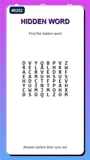 Hidden Word Puzzle #0252 | Find the Secret Word Fast