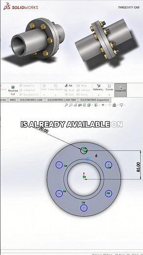 Solidworks Tutorials | Flange Coupling | 3D Modeling #solidworks #cad #3dmodeling #design #tutorial
