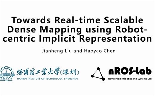 Towards Real-time Scalable Dense Mapping using Robot-centric Implicit Representa