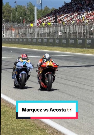 Alex Marquez and Pedro Acosta fighting for the lead in MotoGP Sprint Barcelona 👀🏍️🏁🇪🇸 #motogp #alexmarquez #pedroacosta @MotoGP™ #barcelona