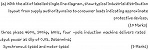 (a) With the aid of a labelled single line diagram, show a typi... | Filo